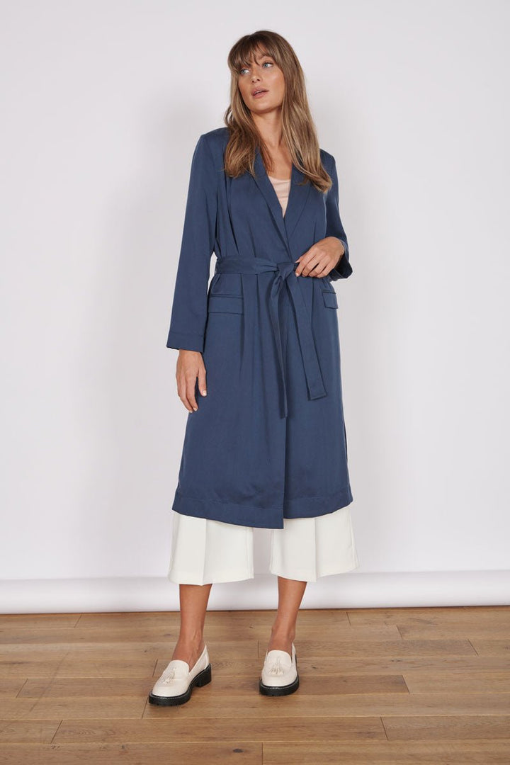 Dali Navy Longline Lightweight Coat-1