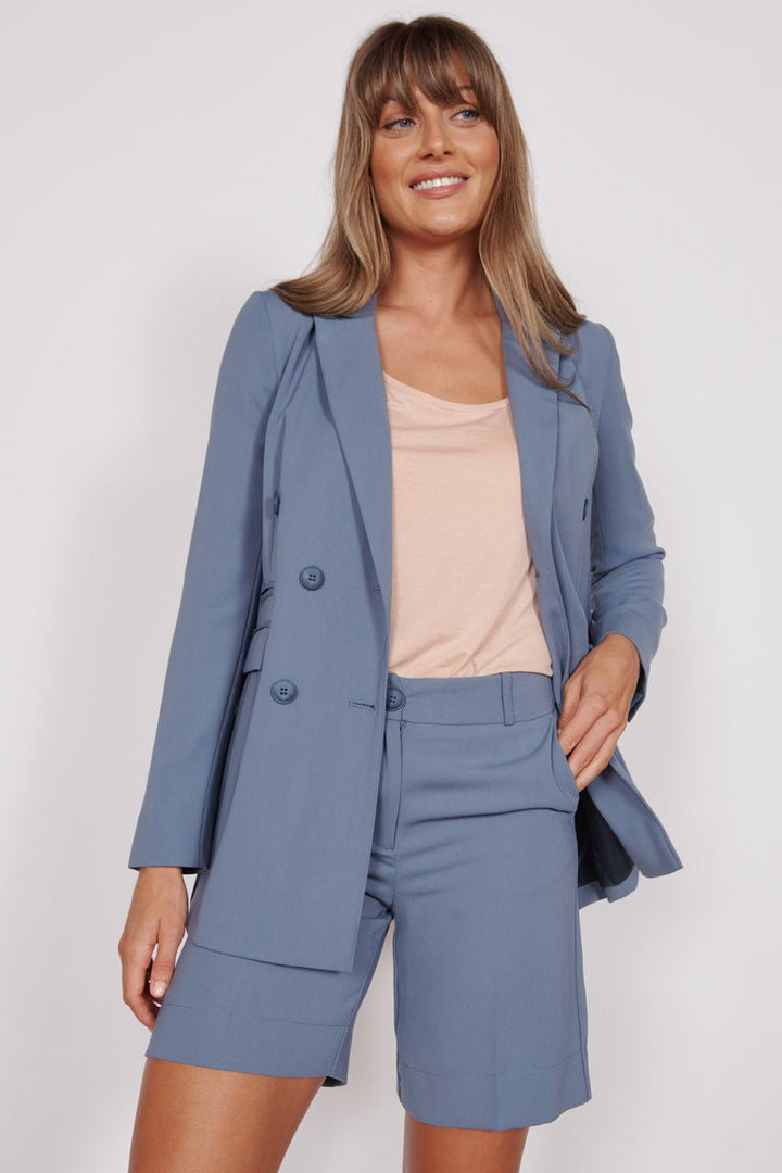 Fern Blue Double Breasted Blazer-2