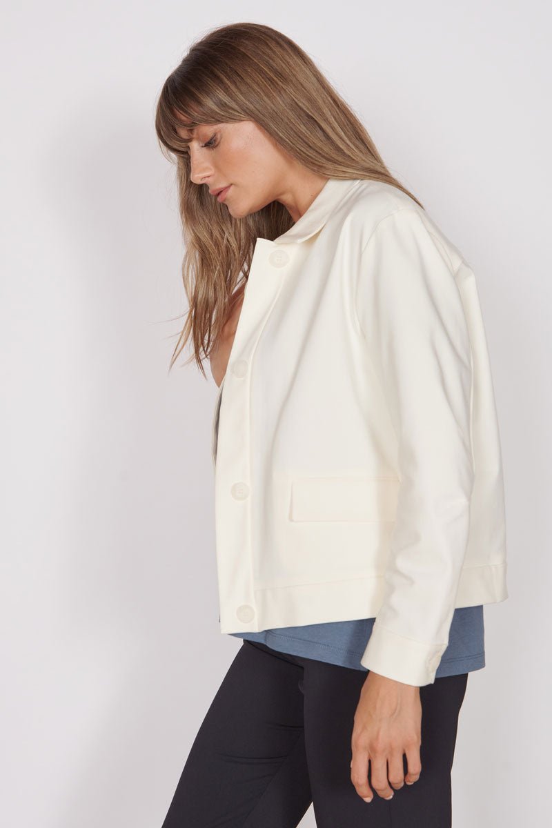 Gaia Cream Oversized Button Up Cropped Jacket-2