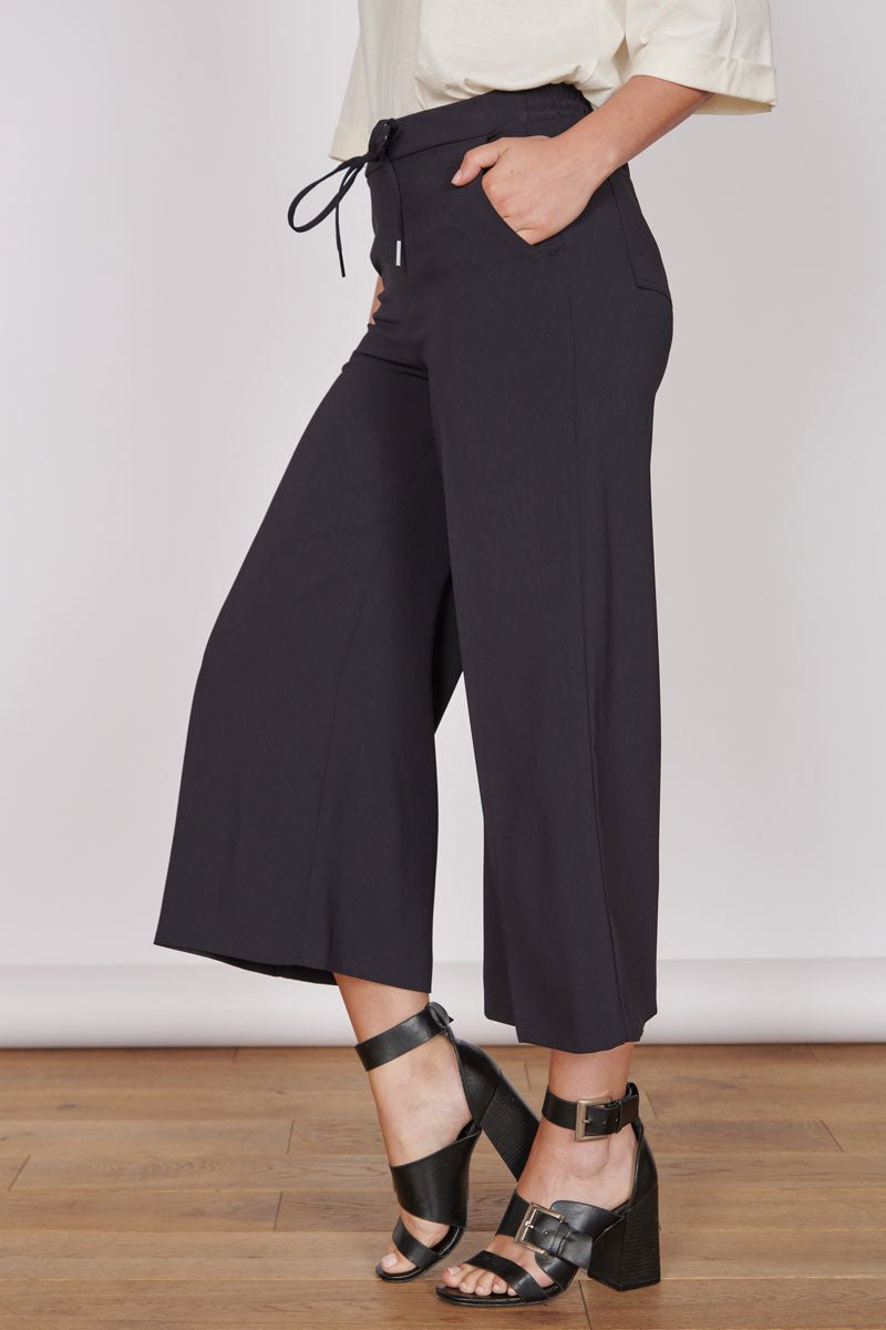 Grace Black Wide Leg Culottes-0