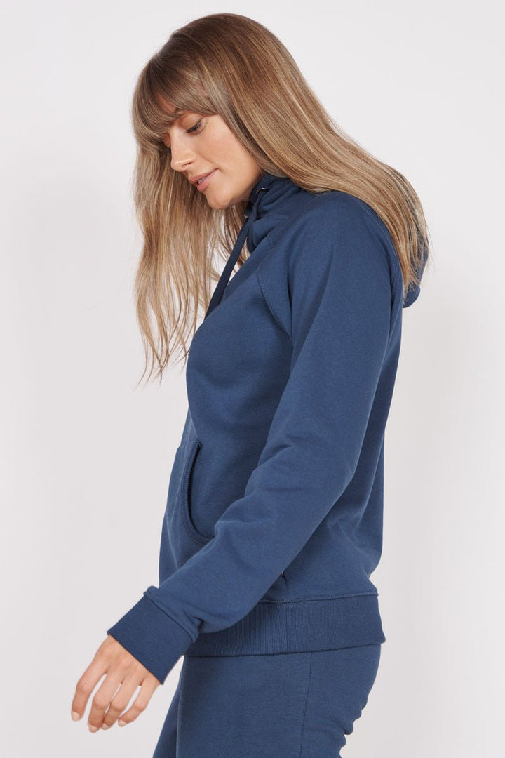 Lacey Navy Loungewear Cross Neck Hoodie-3