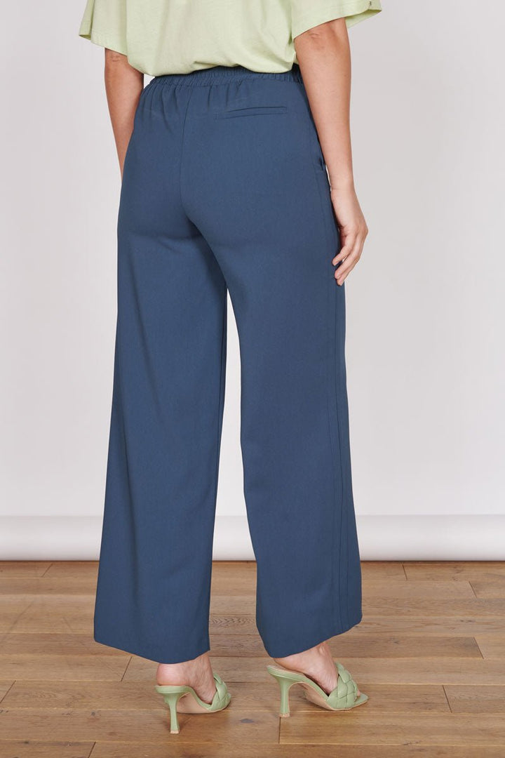 Lena Navy Wide Leg Trousers-3