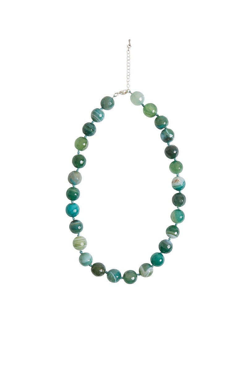 Stripe agate necklace GREEN One Size