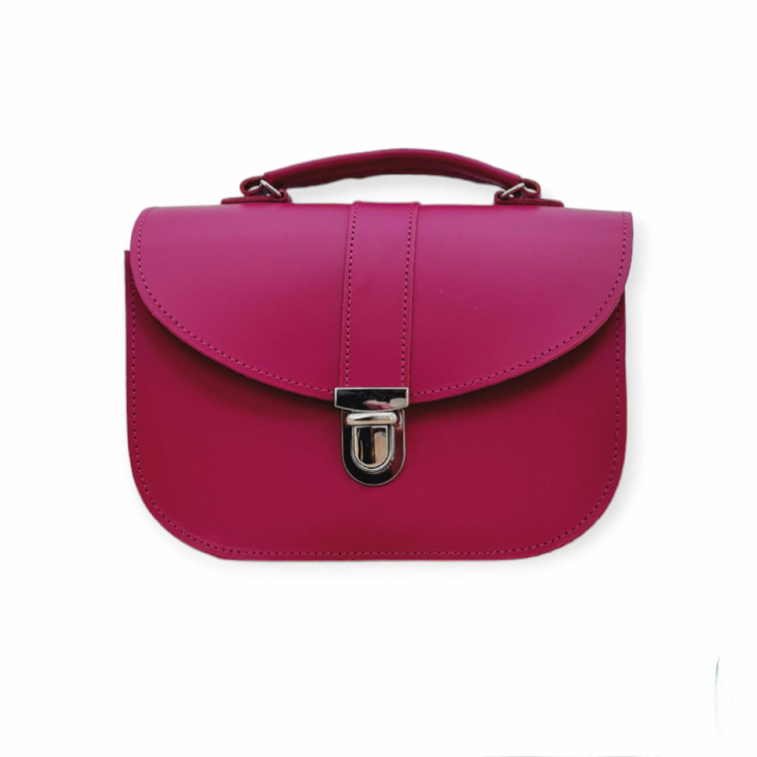 Olympia Handmade Leather Bag - Magenta-0