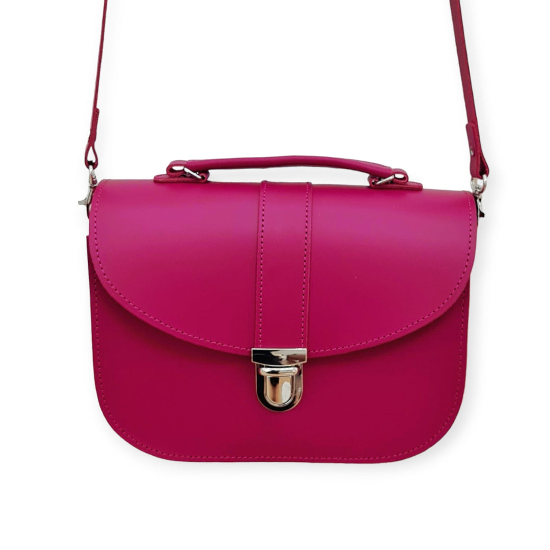 Olympia Handmade Leather Bag - Magenta-3