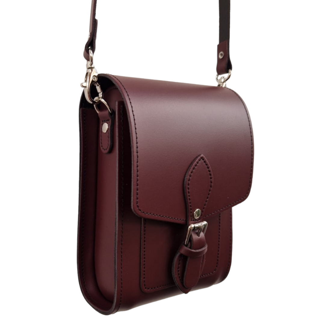 Handmade Leather Festival Phone Bag - Marsala Red-4