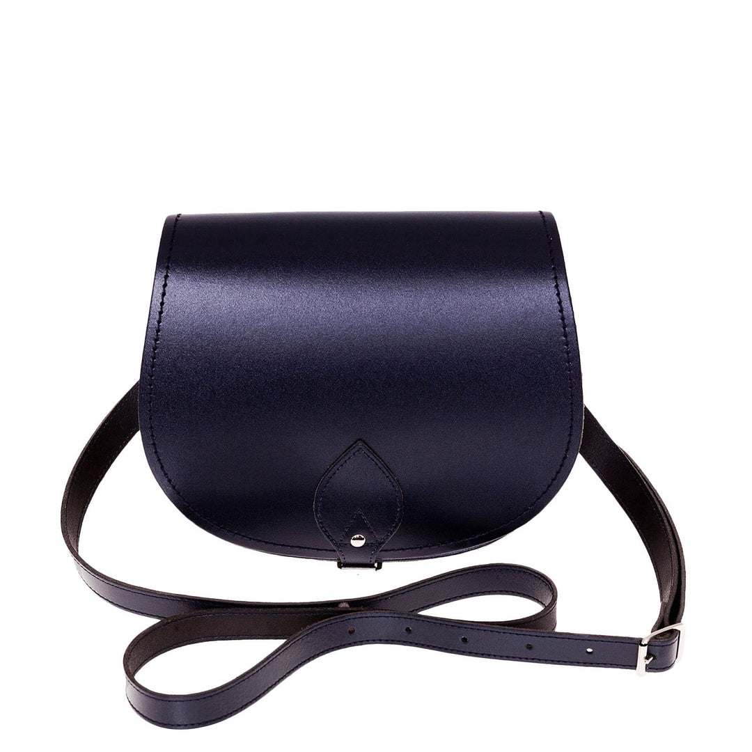 Handmade Leather Saddle Bag - Navy-0