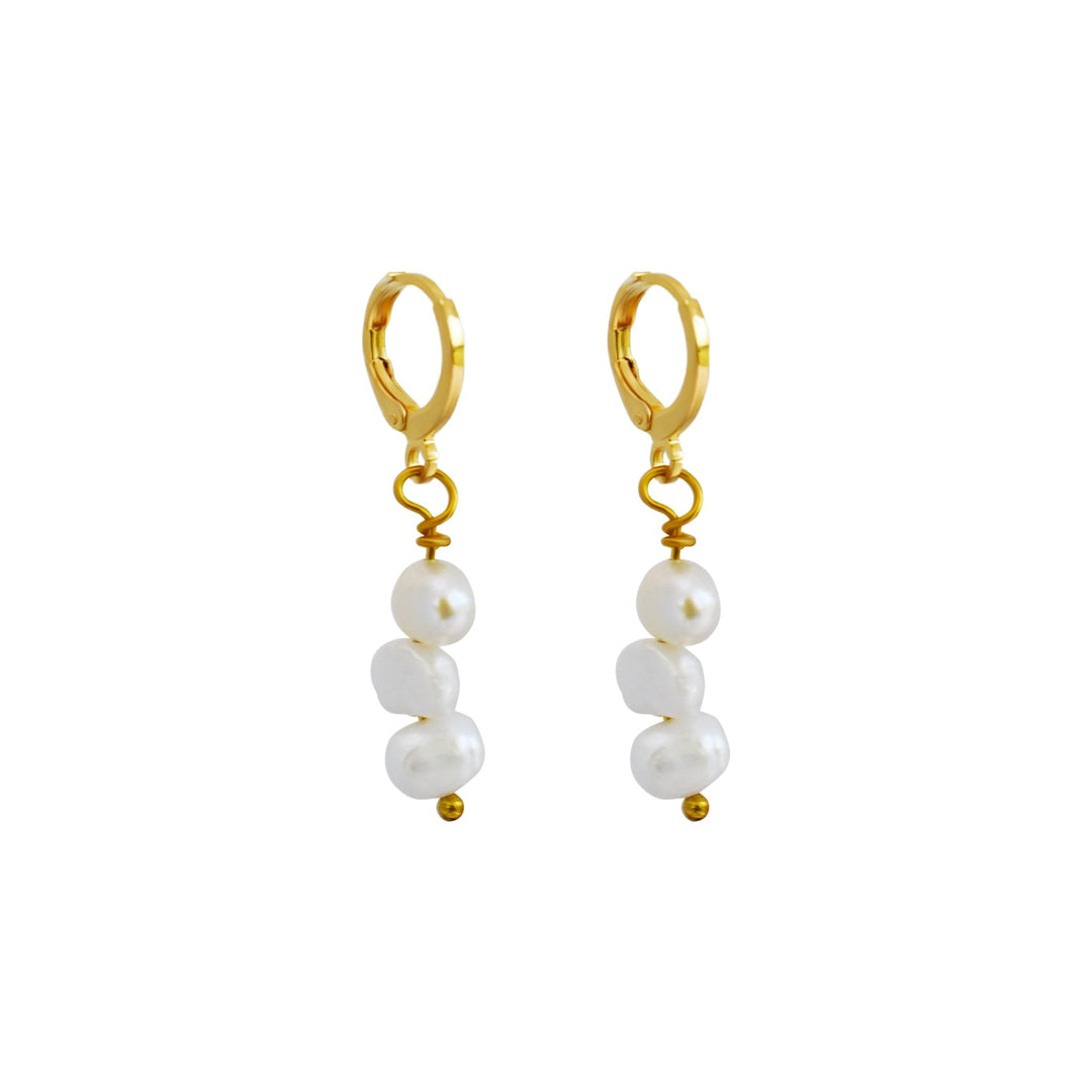 Irregular white freshwater pearl earrings | by Ifemi Jewels-4