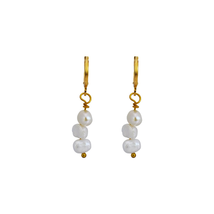 Irregular white freshwater pearl earrings | by Ifemi Jewels-2