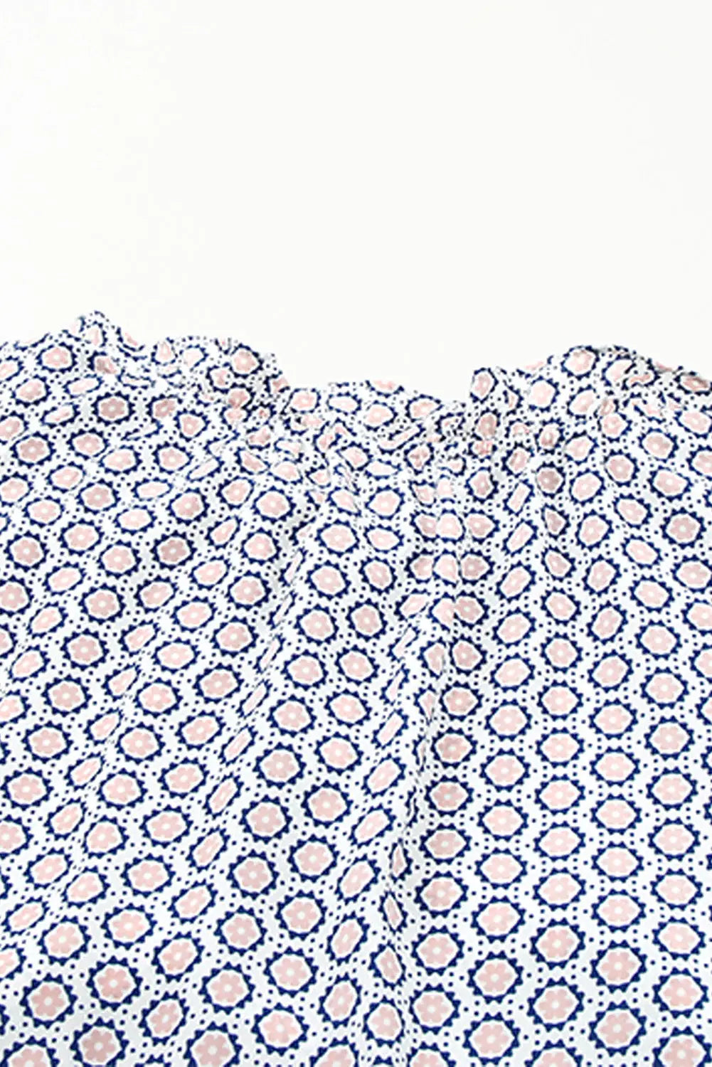 Pink Abstract Print Split Neck Sleeveless Maxi Dress-33