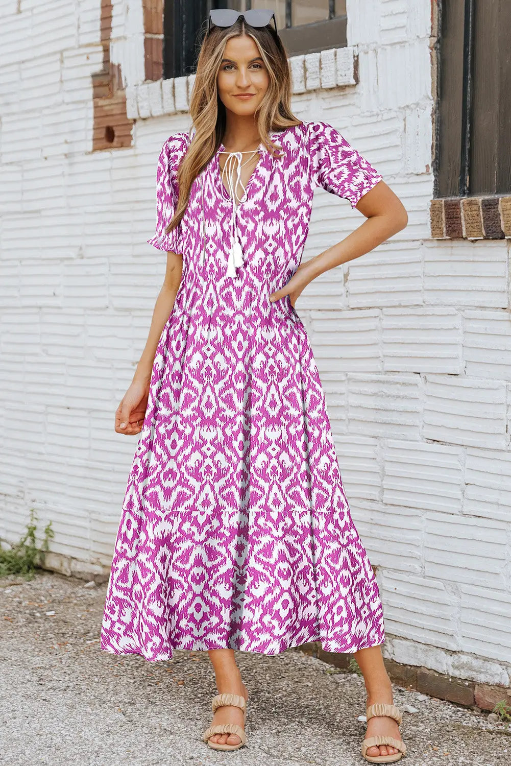 Pink casual maxi dress online