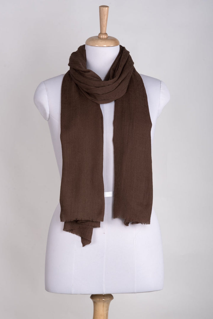 Paisley Jacquard Weave Cashmere Wool Scarf - Brown-0