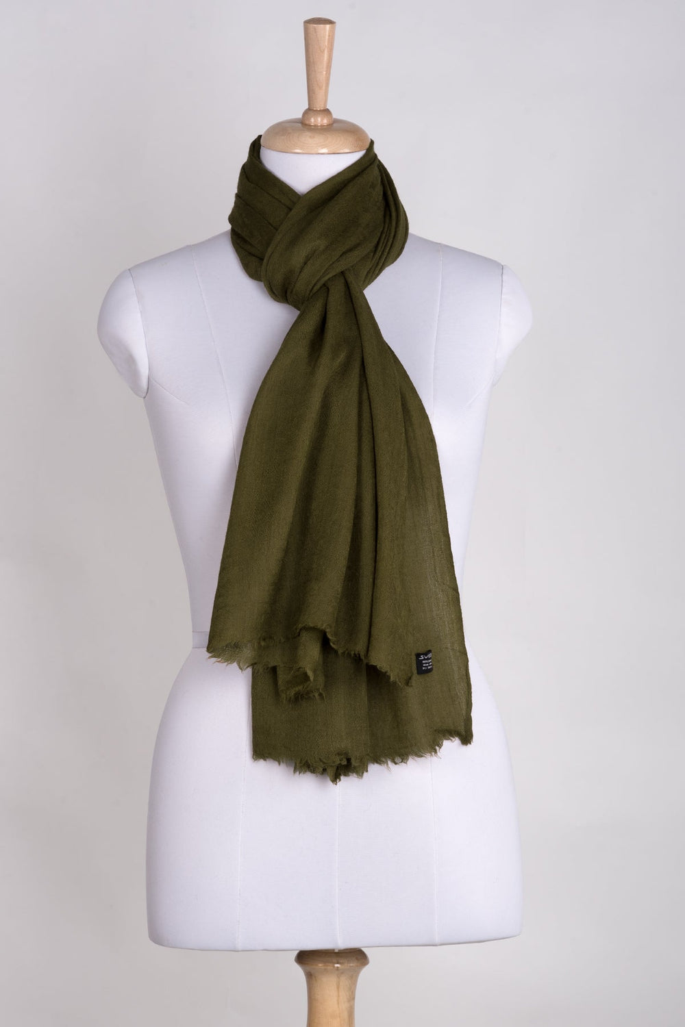 Paisley Jacquard Weave Cashmere Wool Scarf - Olive-1