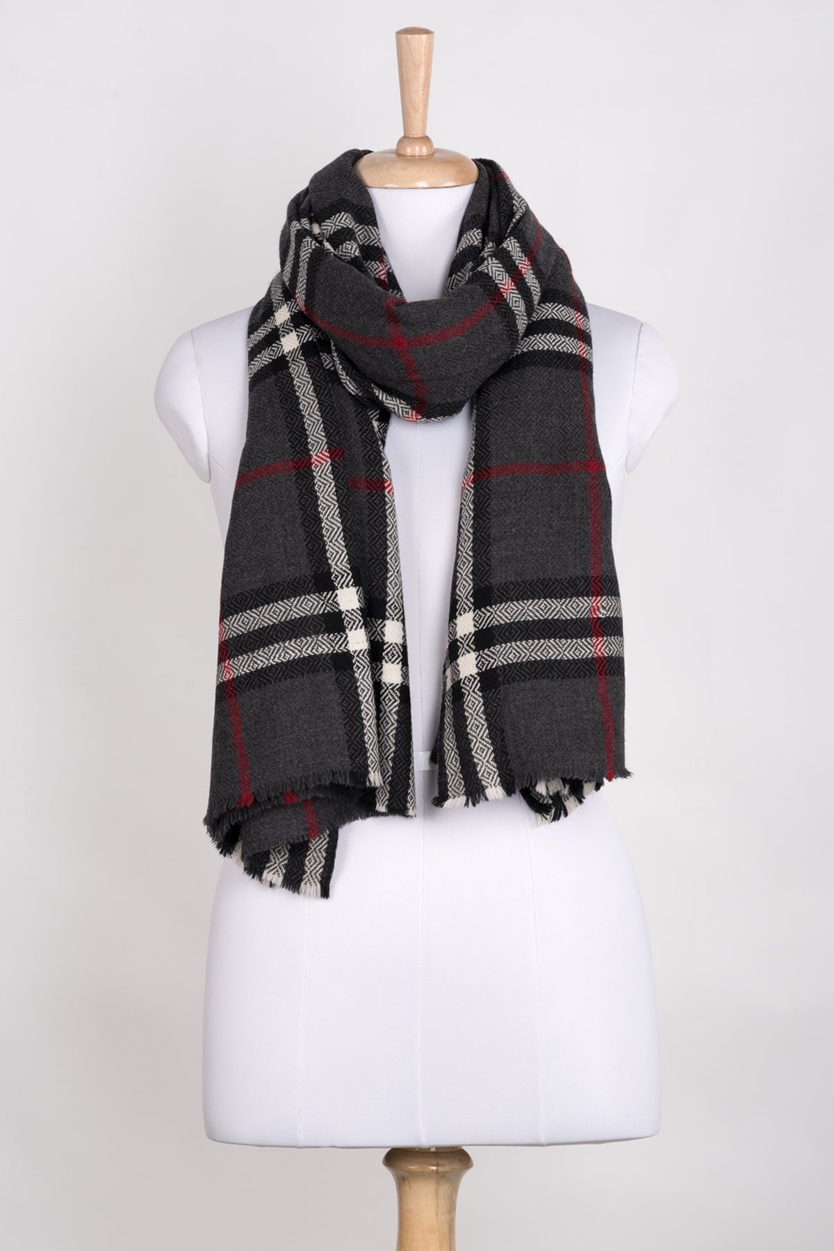 Window Checks with Big Diamond Weave - Charcoal Black White – Lily Ella