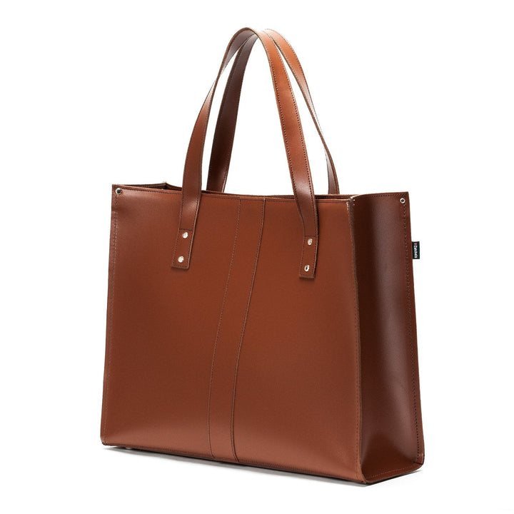 Handmade Leather Shopper - Chestnut-1