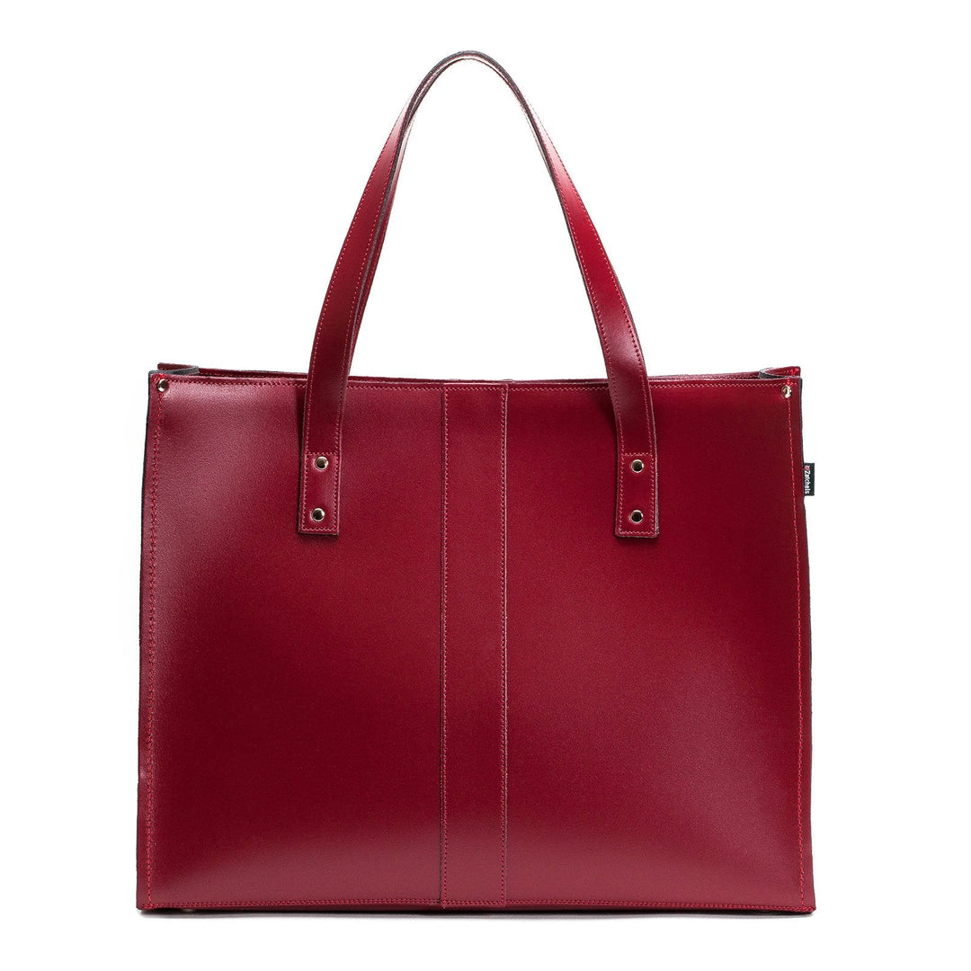 Handmade Leather Shopper - Oxblood-0