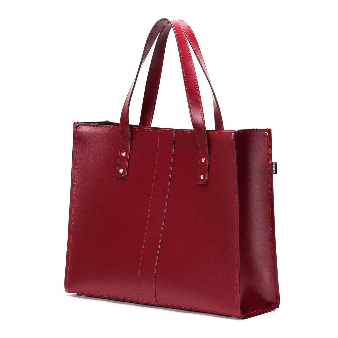 Handmade Leather Shopper - Oxblood-1