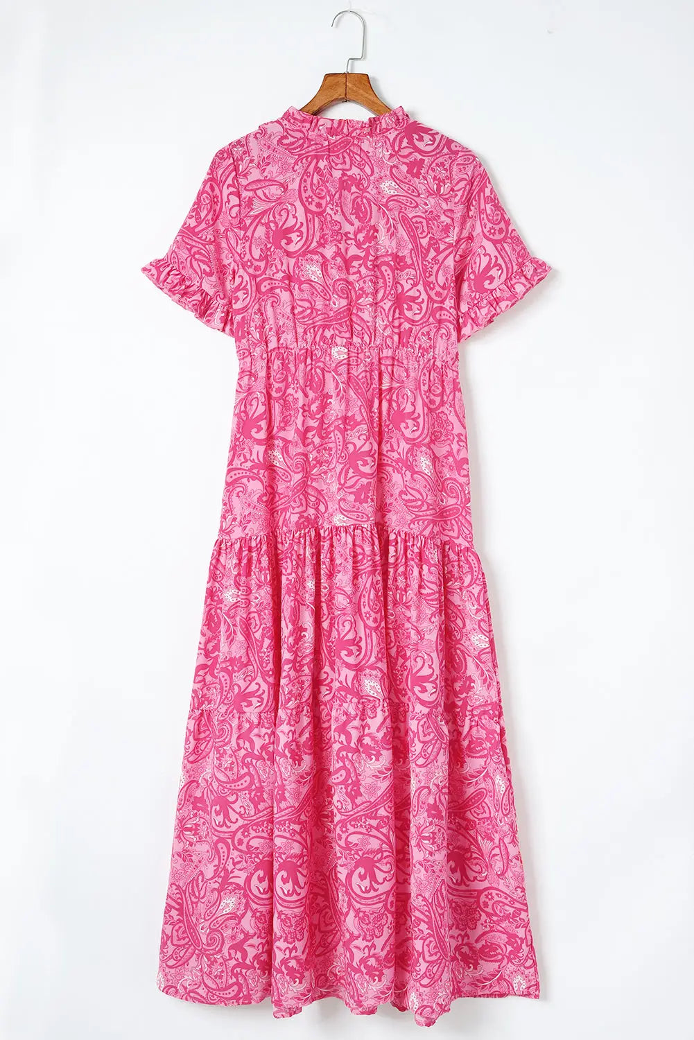 paisley printed boho ruffle maxi dress reviews Paisley Ruffle Neck Maxi in Navy