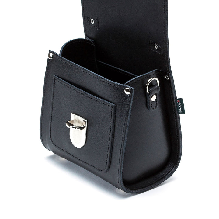 Handmade Leather Sugarcube Handbag - Black-2