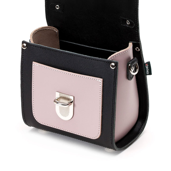 Handmade Leather Sugarcube Handbag - Rose Truffle-2