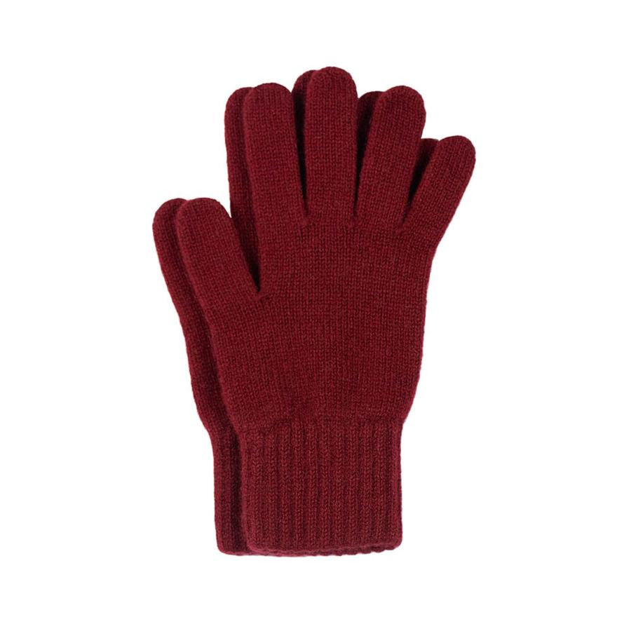 Lily Ella Collection burgundy knit gloves, women's warm winter accessory, stylish ribbed cuff design.
